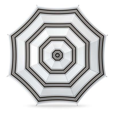 Parasol - zwart/wit - gestreept - D180 cm - UV-bescherming