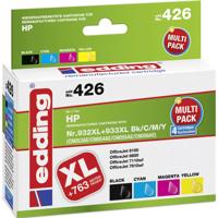 Edding Inktcartridge vervangt HP 932XL, 933XL Compatibel Combipack Zwart, Cyaan, Magenta, Geel 18-426