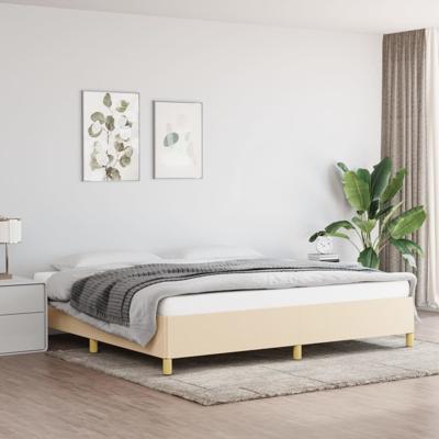 Bedframe zonder matras stof crèmekleurig 200x200 cm