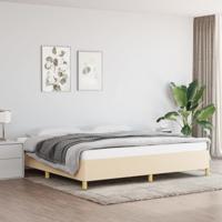 Bedframe zonder matras stof crèmekleurig 200x200 cm