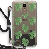 Monstera leaves: LG K10 (2017) Transparant Hoesje met koord