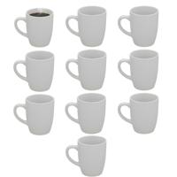 Gerimport Koffie / thee mok Mika - 10x stuks - wit - 240 ml - mokken - keramiek