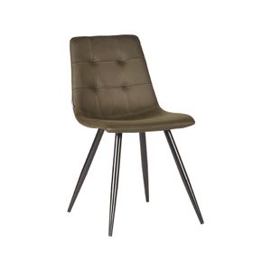 LABEL51 Eetkamerstoel Jay - Army green - Microfiber - Black Frame