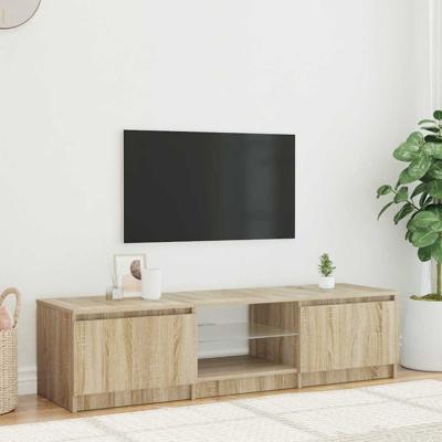 Tv-meubel LED-verlichting 140x40x36 cm gerookt eikenkleurig