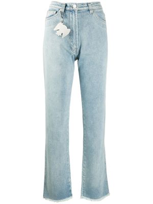 Natasha Zinko jean évasé à bords francs - Bleu
