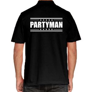 Partyman poloshirt zwart voor heren