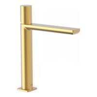 Wastafelkraan Tres Loft | Opbouw | Mengkraan | Hoog model | 1-knop | Rond | 24k Goud mat - thumbnail