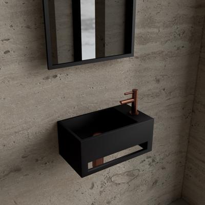 Fonteinset BWS Solid Surface Met Handdoekhouder Rechts Zwart Koper Boss & Wessing