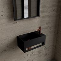 Fonteinset BWS Solid Surface Met Handdoekhouder Rechts Zwart Koper Boss & Wessing