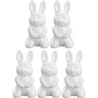 5x Piepschuim konijnen/hazen decoraties 24 cm hobby   -
