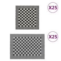 VidaXL 50-delige keukendoekenset katoen zwart en wit