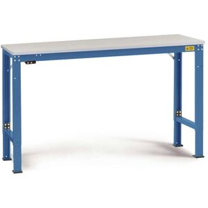 Manuflex LU7076.5007 ESD ESD-werktafel universele speciale reden tafel met kunststof plaat, bxdxh = 1500 x 1200 x 728-1028 mm Stralend blauw (RAL 5007)