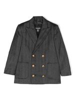 Balmain Kids blazer à broderies en laine mélangée - Noir