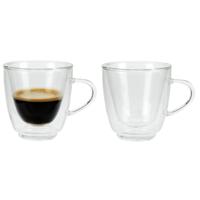 Dubbelwandige glazen - 2x st - 160 ml - transparant - glas - espresso koffieglazen