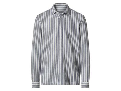 esmara Men Heren overhemd (Wit/blauw, XL)