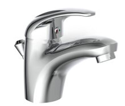 AQUA 2 SAVE waterbesparende ééngreepsmengkraan wastafel, chroom keramische schijven geluidsarme, verwisselbare 40 mm-cartouche Eco-Click functie en kinderbeveiliging 50% waterbesparing door sp
