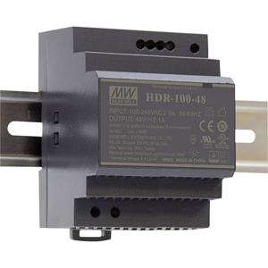 MW Mean Well HDR-100-24N DIN-rail netvoeding 24 V/DC 4.2 A 100.8 W Aantal uitgangen: 1 x Inhoud: 1 stuk(s)