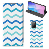 Samsung Galaxy S10 Lite Hoesje met Magneet Zigzag Blauw - thumbnail