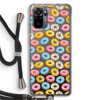 Pink donuts: Xiaomi Redmi Note 10 Pro Transparant Hoesje met koord