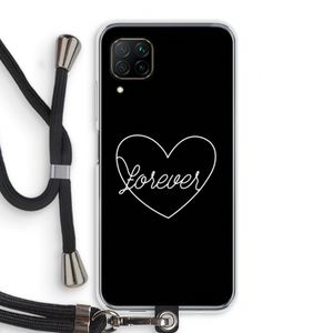 Forever heart black: Huawei P40 Lite Transparant Hoesje met koord
