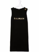 Balmain Kids robe sans manches à logo imprimé - Noir - thumbnail