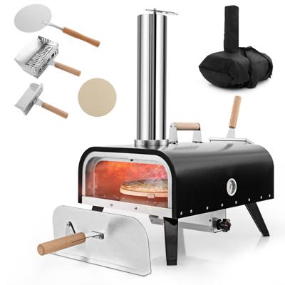 Buiten Pizzaoven Draagbare Pizzaoven van Roestvrij Staal met Pizzasteen Pizzaschep Thermometer Inklapbare Poten en Draagtas