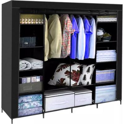 Ruhhy Kledingkast - 170 x 170 cm - zwart - opvouwbaar - campingkast - mobiele kast Ruhhy Kledingkast - 170 x 170 cm - zwart - opvouwbaar - campingkast - mobiele kast