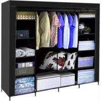 Ruhhy Kledingkast - 170 x 170 cm - zwart - opvouwbaar - campingkast - mobiele kast
