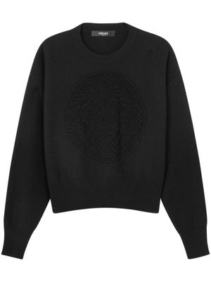 Versace pull Medusa en éponge - Noir