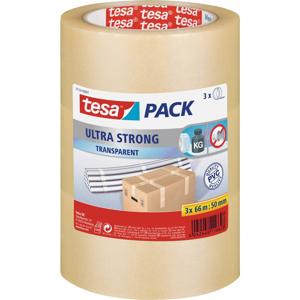 tesa ULTRA STRONG 51124-00007-01 Pakband tesapack Transparant (l x b) 66 m x 50 mm 3 stuk(s)