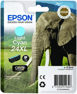 Epson Elephant Singlepack Light Cyan 24XL Claria Photo HD Ink