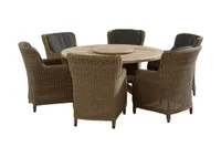 Brighton tuinset met ronde teak Louvre tafel en lazy susan | 4 Seasons Outdoor