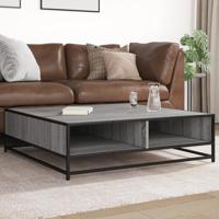 Salontafel 100x100x30 cm bewerkt hout en metaal grijs sonoma