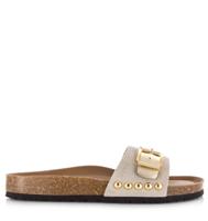 DWRS - JAVA leren slippers beige Suede Dames