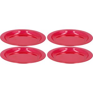 4x Rode plastic borden/bordjes 20 cm
