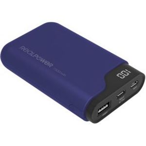 RealPower PB-7500C Navy Blue powerbank 7500 mAh Zwart, Blauw