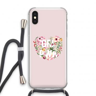 GRL PWR Flower: iPhone XS Transparant Hoesje met koord