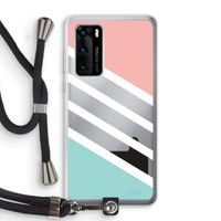 Strepen pastel: Huawei P40 Transparant Hoesje met koord Strepen pastel: Huawei P40 Transparant Hoesje met koord