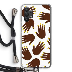 Hands dark: Samsung Galaxy A32 5G Transparant Hoesje met koord