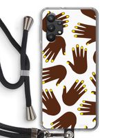 Hands dark: Samsung Galaxy A32 5G Transparant Hoesje met koord