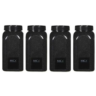 Mica Decorations deco Zand - 4x - 1 kg - zwart - hoby zandkorrels
