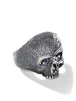 David Yurman bague en argent sterling Waves Skull sertie de diamants