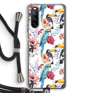 Bloemen tukan: Sony Sony Xperia 10 III Transparant Hoesje met koord