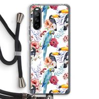 Bloemen tukan: Sony Sony Xperia 10 III Transparant Hoesje met koord