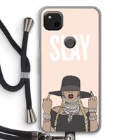 Slay All Day: Pixel 4a Transparant Hoesje met koord