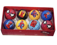Box kerstbal plastic d6cm spiderman 8st - Kurt s adler