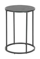Bendt Ronde Bijzettafel 'Holger' Essen en metaal, Ø40cm, kleur Zwart