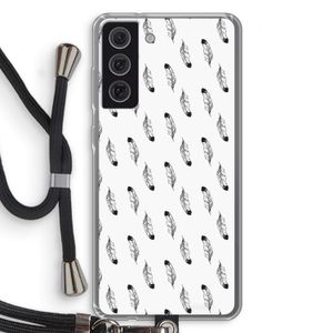 Pluimen: Samsung Galaxy S21 FE Transparant Hoesje met koord