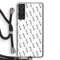 Pluimen: Samsung Galaxy S21 FE Transparant Hoesje met koord