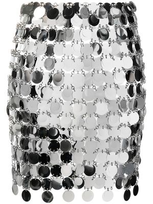 Rabanne minijupe à sequins - Argent